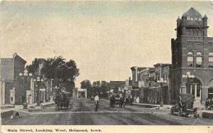 G87/ Belmond Iowa Postcard 1921 Main Street West Bank Stores