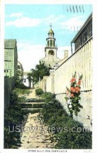 Stone Alley & Town Clock - Nantucket, Massachusetts MA  