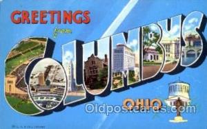 Greetings From Columbus, Ohio, USA Large Letter Town Unused 