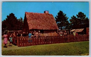 First House, Plimouth Plantation, Plymouth, Massachusetts, Vintage 1953 Postcard