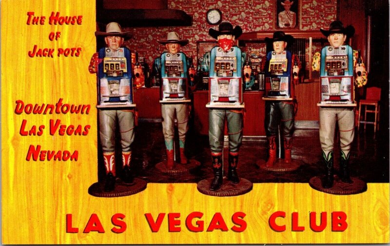 Postcard The House of Jackpots Las Vegas Club Downtown Las Vegas, Nevada~1066