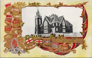 St. Philip's Church Westville NS Nova Scotia Patriotic Embossed 1911 Postcard H7