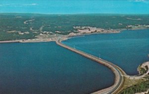Canada Aerial View Of Canso Causeway Looking Towards Cape Breton Nova Scotia