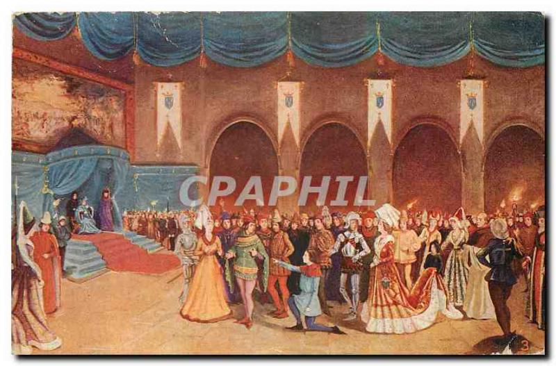 Postcard Old 3rd Table Jeanne to prove his mission recognizes Charles VII she...