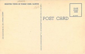 Illinois Forest Park Large Letters multi View Aero Teich Postcard 22-8011