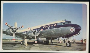 United DC-6 Mainliners airline issue 1940s Postcard