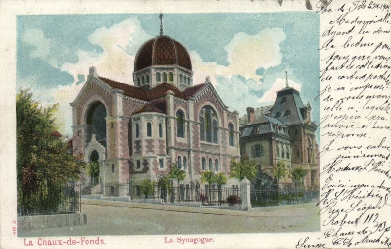 PC JUDAICA, LA CHAUX DE FONDS, LA SYNAGOGUE, Vintage Postcard (B41802)