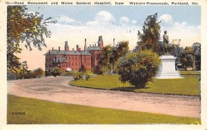 Reed Monument and Maine General Hospital Western Promenade, Portland, ME, USA...