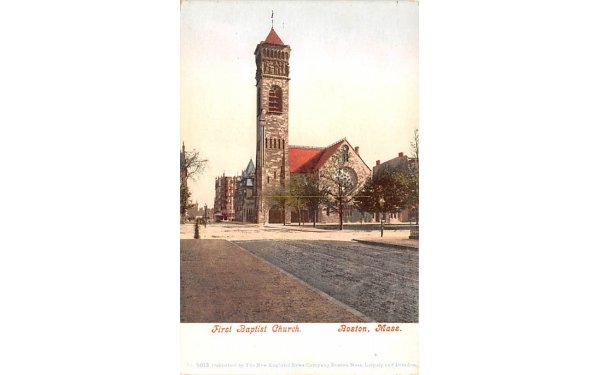 First Baptist Church Boston, Massachusetts Postcard