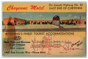 Cheyenne Motel On Lincoln Highway East End Of Cheyenne Wyoming WY Postcard