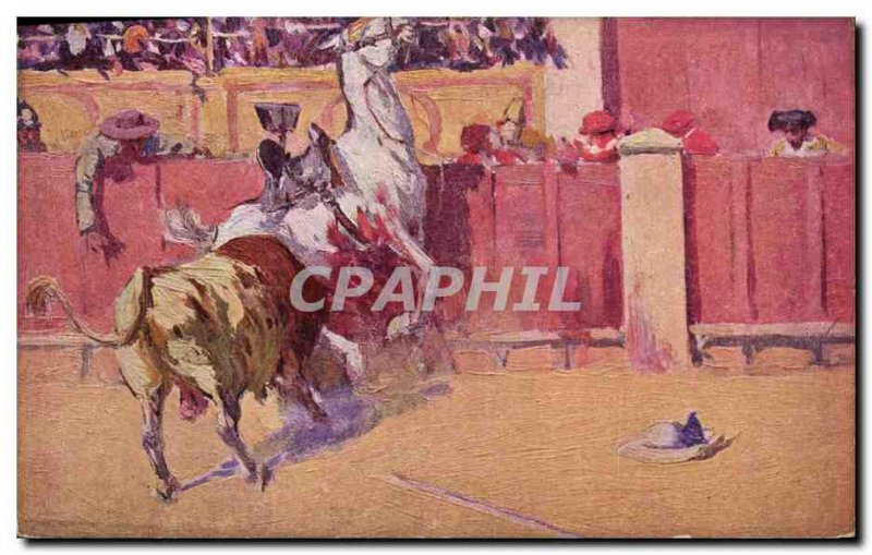 Old Postcard Bullfight Bullfight Bertuchi