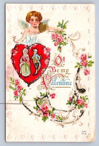 J93/ Valentine's Day Love Holiday Postcard c1910 Cupid Hearts 516