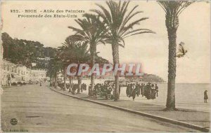 Postcard Old Nice Allee des Palmiers US Promenade