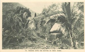 Postcard 19. New Caledonia Trading w/Natives in Their Tribes, Unposted Excellent