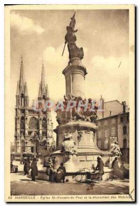 Postcard Old Marseille Church St Vincent de Paul and the Mobile Monument