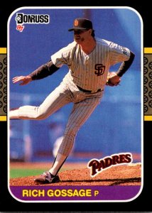 1987 DONRUSS Baseball Card Rich Gossage P San Diego Padres sun0594