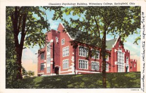 Springfield Ohio 1940s Postcard Chemistry Building Wittenberg College