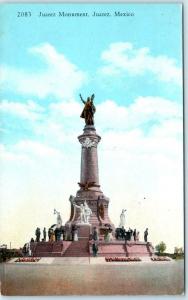JUAREZ, MEXICO  View of JUAREZ MONUMENT  ca 1910s  Postcard 