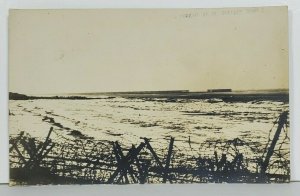 Rppc WW1 Era Military Barbed Wire Beach Real Photo at Bruges Belgium Postcard O1