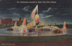 Buckingham Fountain By Night Grant Park Chicago Illinois Curteich