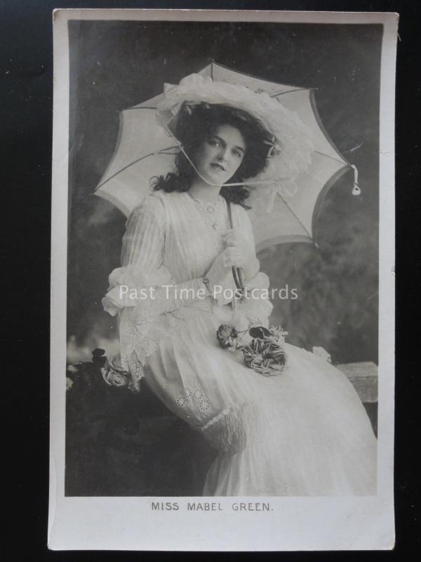 Actress MISS MABEL GREEN c1906 Old RP Postcard by BB London