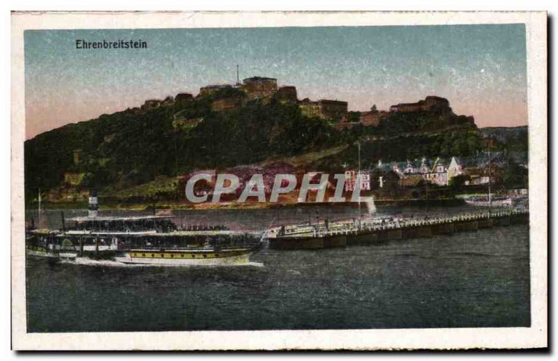 Old Postcard Ehrenbreitstein Boat