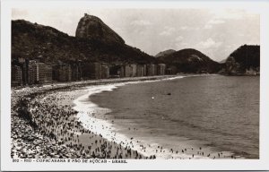 Brazil Rio de Janeiro Copacabana E Pao De Acucar Vintage RPPC C116