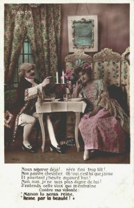 Romantic Man And Lady Walery Paris Manon Vintage RPPC 03.75