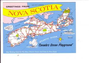 Map of Nova Scotia, Canada's Ocean Playground