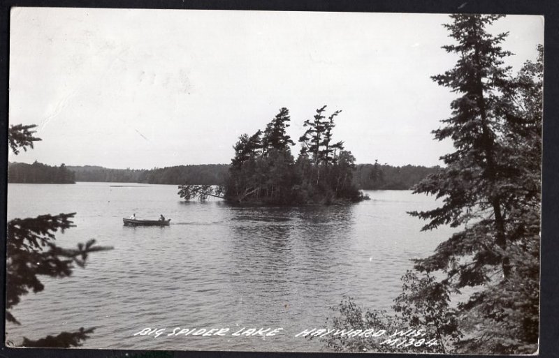 Wisconsin HAYWARD Big Spider Lake - pm1952 - Real Photo Postcard RPPC