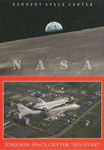 Johnson Space Center Fly Over NASA 905 Space Shuttle 2x Postcard