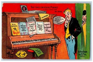 Leap Year Man The Piano Proposal Or Message Of The Music Detroit MI Postcard 