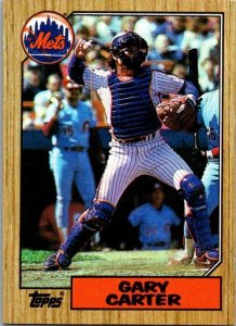 1987 Topps Baseball Card Gary Carter New York Mets sk3270