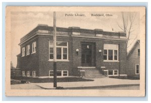 c1910 Public Library, Rockford, Ohio Postcard F113E