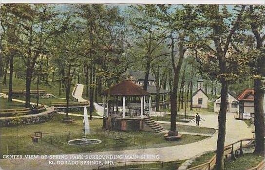 Missouri El Dorado Springs Center View Of Spring Park Surrounding Main Spring