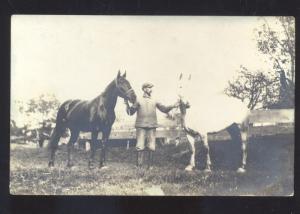 RPPC COLERAINE MINNESOTA DR. EDWARDS VETERINARIAN REAL PHOTO POSTCARD