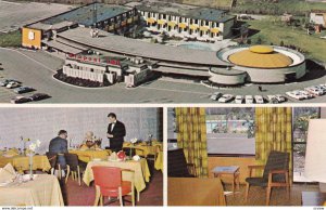 VANCOUVER, British Columbia, Canada, 1960s; 3-Views, Airport Inn, Classic Cars