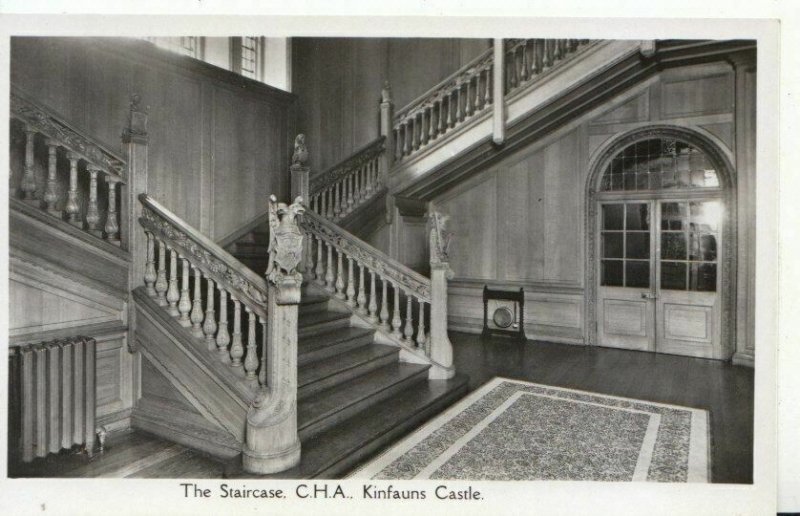 Scotland Postcard - The Staircase - C.H.A, Kinfauns Castle - RP - Ref 4274A