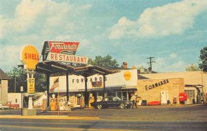 Standish Michigan Forward's Restaurant and Shell Gas Station Postcard AA21527