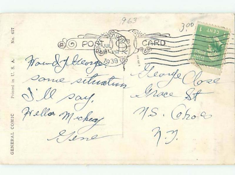 Bamforth Comic signed FULLY CLOTHED MAN SITTING IN BATHTUB AC0052