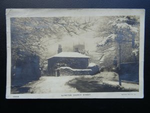 Derbyshire ALFRETON Church Street in the Snow c1920's RP Postcard by Rotary