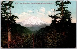 1909 Mt. Rainier National Park Washington WA Forest Mountain Posted Postcard