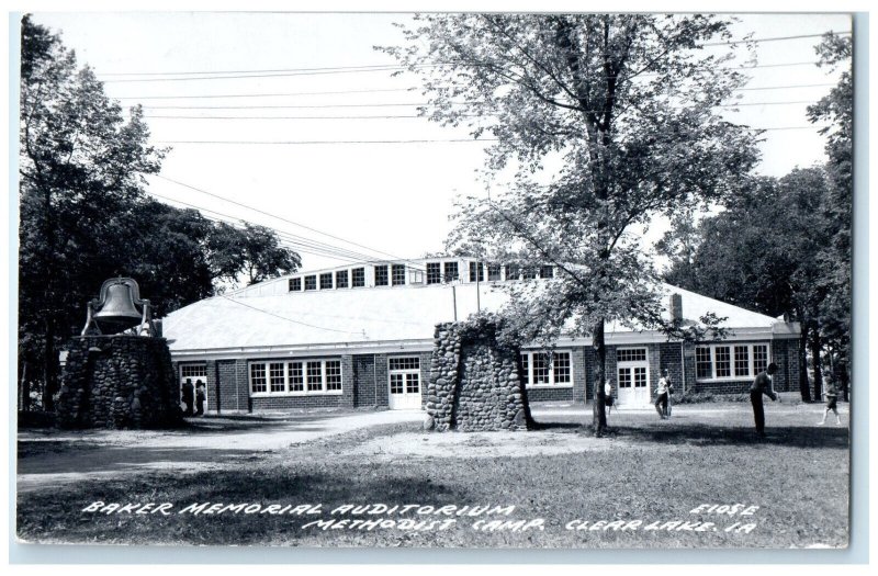 Clear Lake Iowa IA RPPC Photo Postcard Baker Memorial Auditorium 1965 Vintage