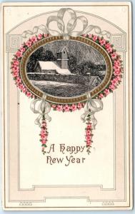 ARTS and CRAFTS   Embossed  A HAPPY NEW YEAR  1916   Postcard