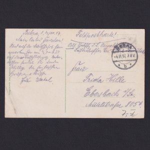 GERMANY 1917, Postcard, Bebra Railway station, Feldpost, Used