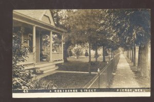 RPPC PIERCE NEBRASKA RESIDENCE STREET SCENE VINTAGE REAL PHOTO POSTCARD