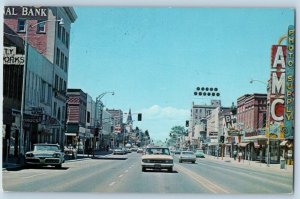 Bozeman Montana Postcard Main Street Business District Classic Cars 1960 Vintage