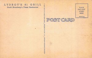 Linen Postcard Lydroy's 81 Grill Restaurant in Wichita, Kansas~122501