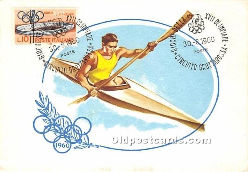 Canoeing, 1960 Olympic 1960 Stamp on front 