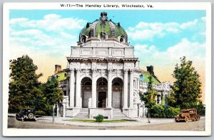 Vtg Winchester Virginia VA Handley Library 1930s View Postcard